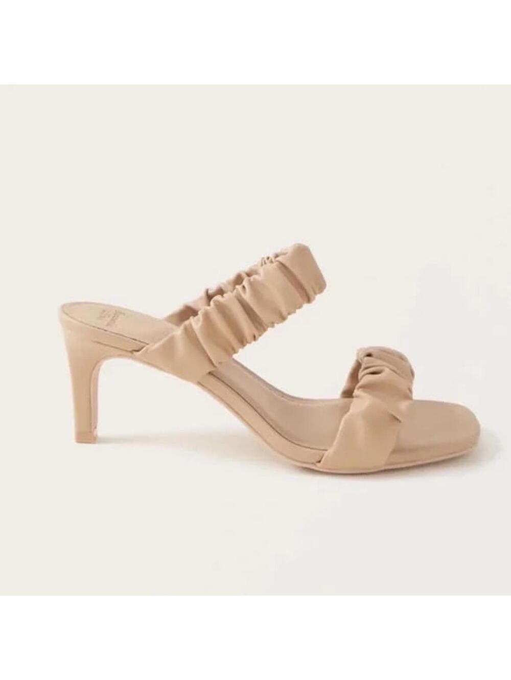 Abercrombie Scrunchie Heeled Sandal Nude Size 7